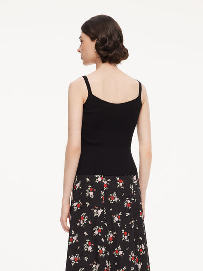 Triacetate Lyocell Blend Lace Trim Women Camisole