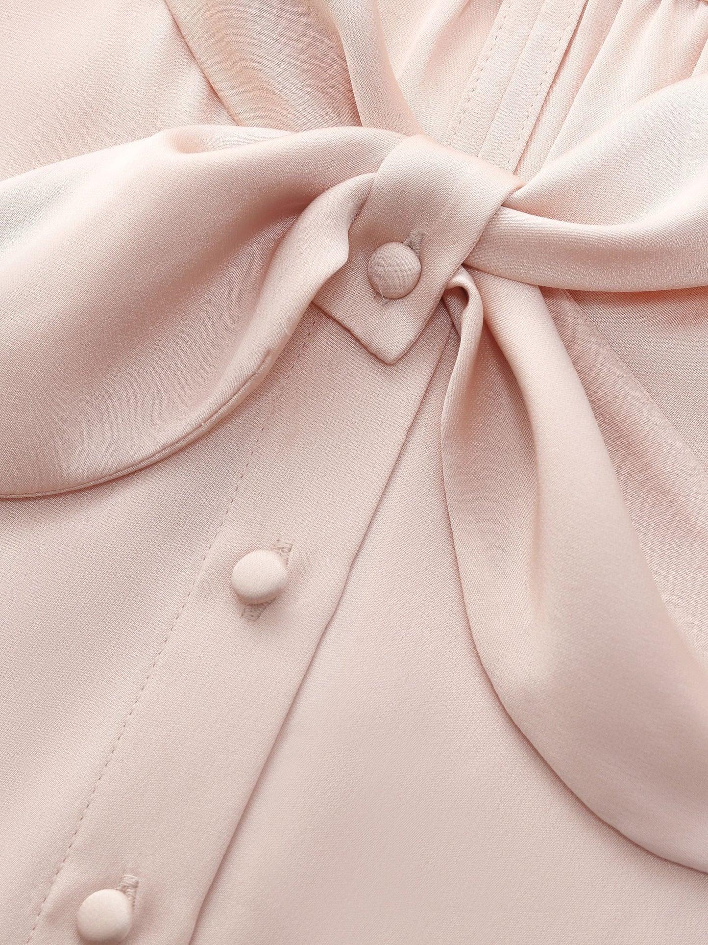 22MM Mulberry Silk Women Bow Tie Neck Shirt