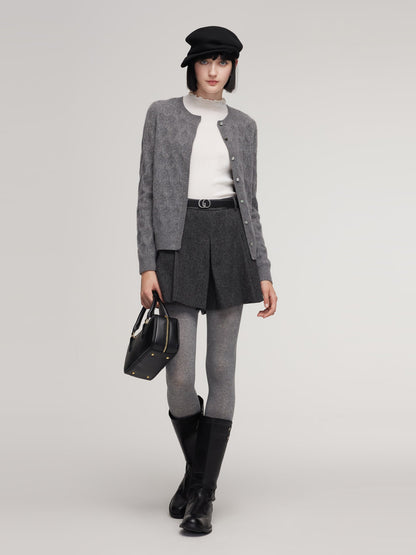 100% Cashmere Jacquard Women Cardigan