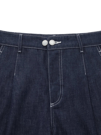 100% Cotton Denim Straight Wide Leg Women Jeans
