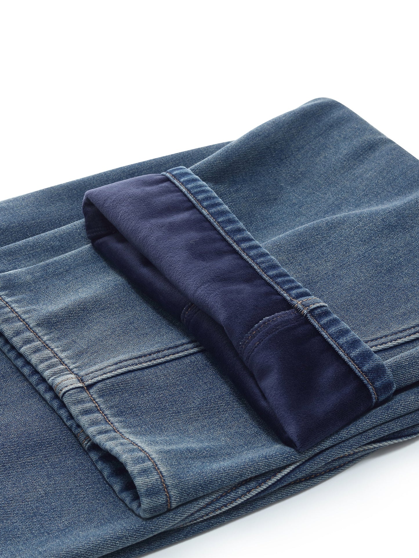 Denim Fleece Lined Women Tapered Jeans