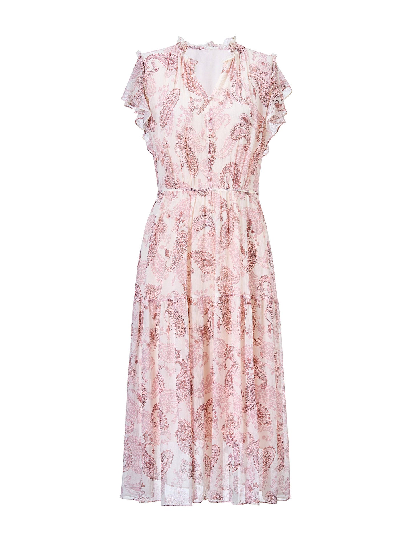 10MM Mulberry Silk Back Tie Paisley Print Women Maxi Dress