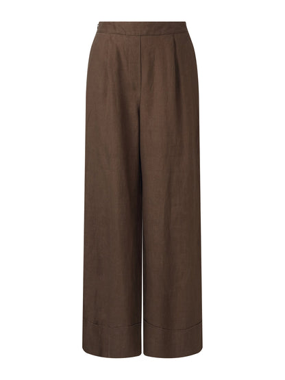 100% Linen Blouse And Pants Two-Piece Set