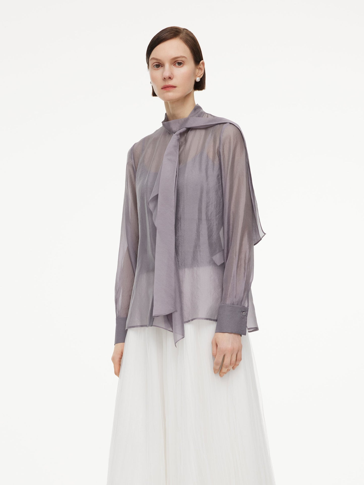 [Preview] Front Knot Women Shirt With Knit Camisole