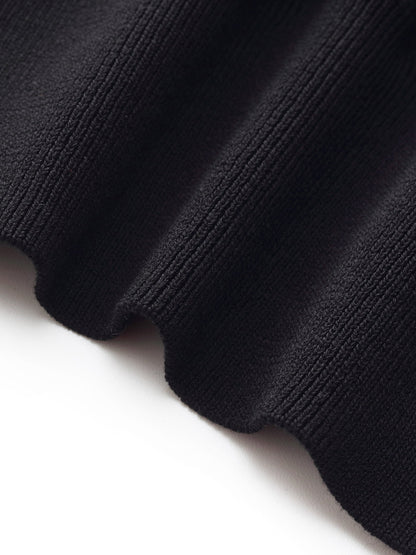 Tencel Blend Contrast Trim Women Knit Top
