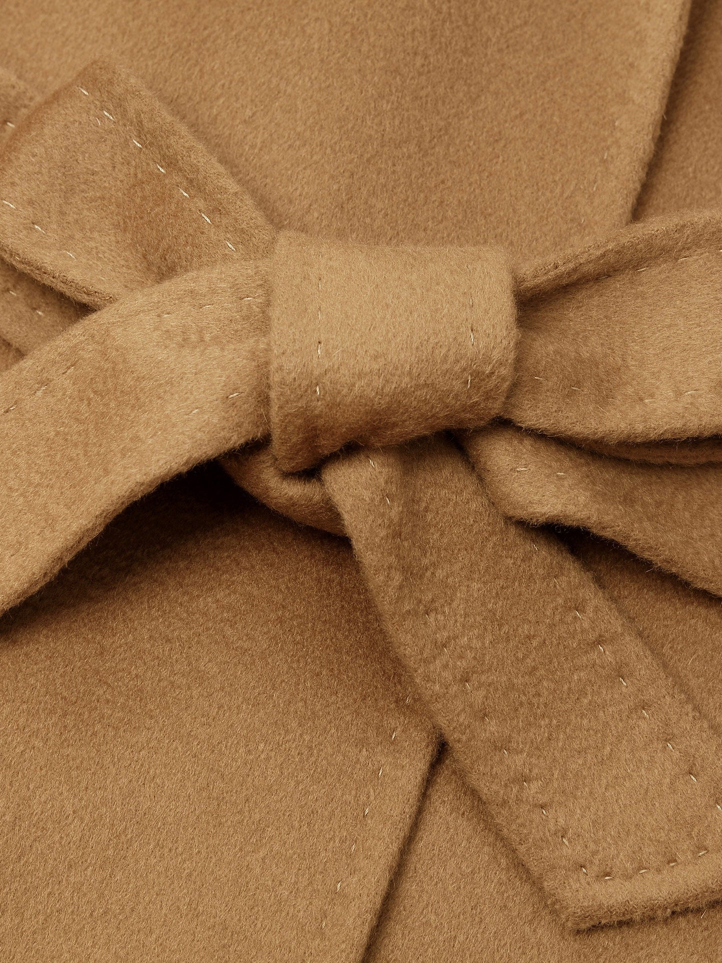 Camel Pure Cashmere Lapel Women Coat