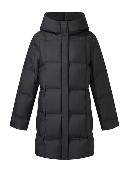Windproof H-Line Hooded Goose Down Coat