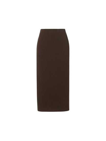 Back Slit Column Women Knit Skirt