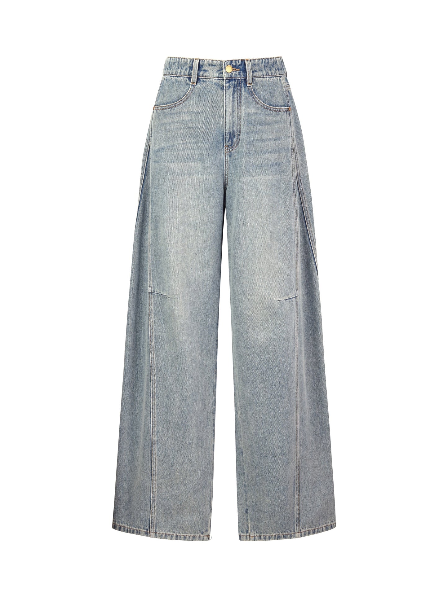100% Cotton Denim Women Curved-Leg Jeans