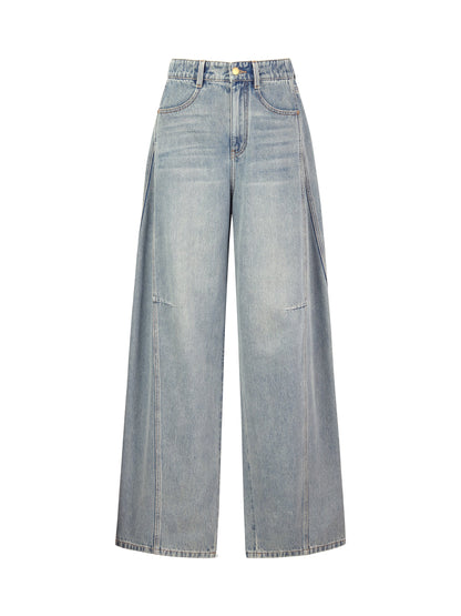 100% Cotton Denim Women Curved-Leg Jeans