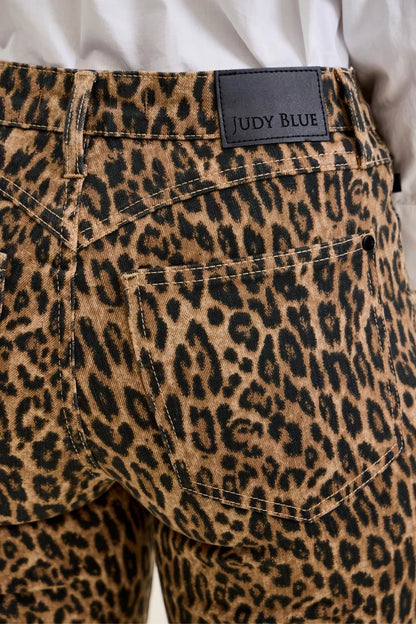 Judy Blue Mr Jaqueline Flare Print Leopard Jeans