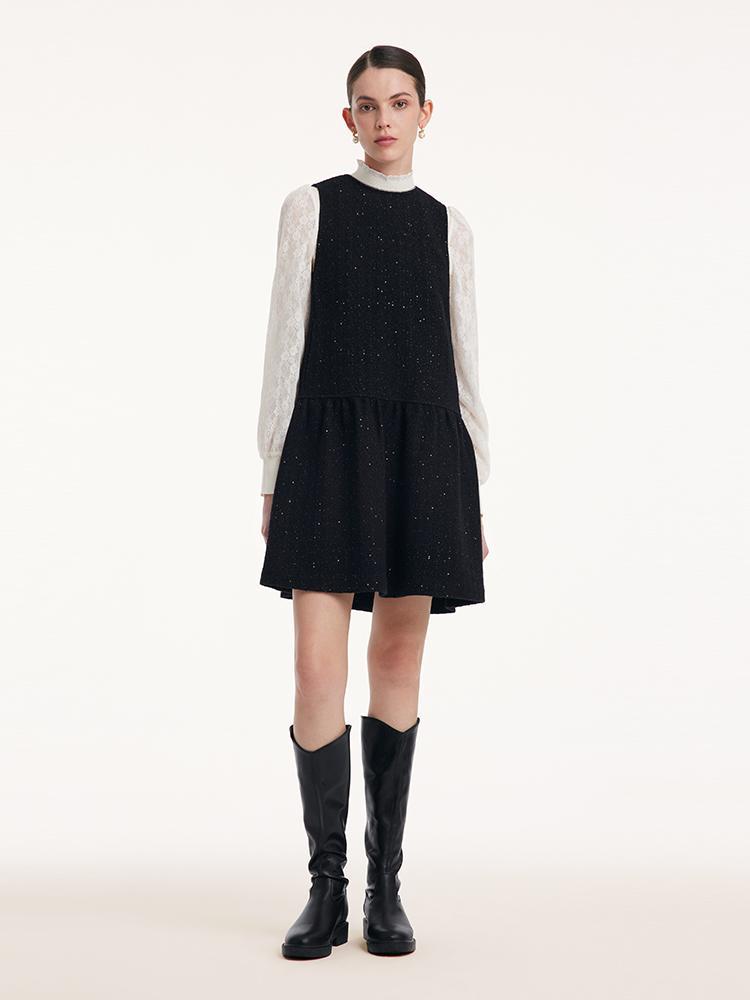 Round Neck Sequins Vest Dress