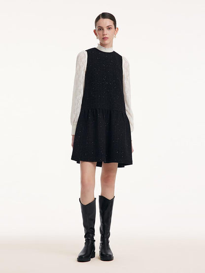 Round Neck Sequins Vest Dress