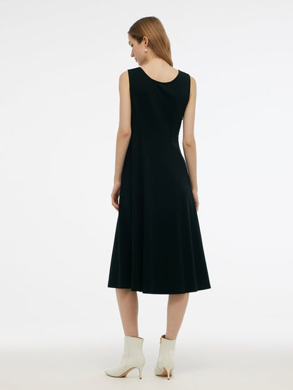 Lyocell Wool Blend Sweater And Knit Vest Dress Two-Piece Set