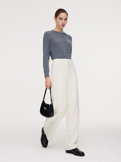 High-Waisted Stretch Wide Leg Women Knit Pants