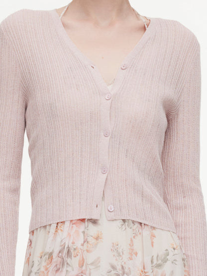 Tencel Wool Blend V-Neck Women Cardigan