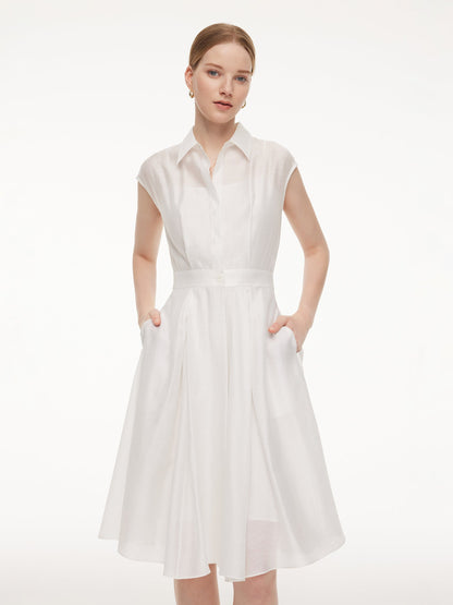 Tencel Acetate Blend Women Midi Shirt Dress