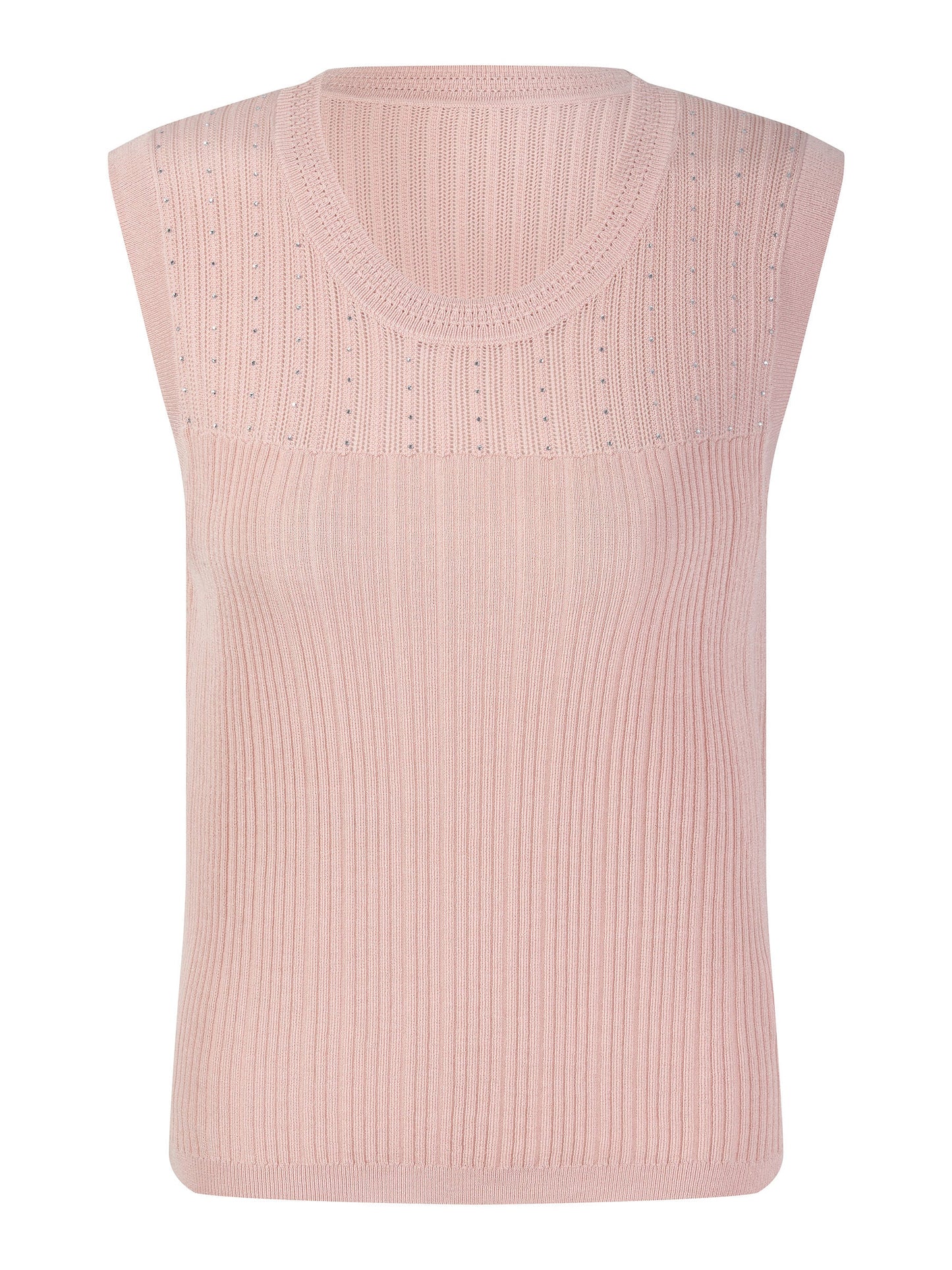 Lyocell Blend Rhinestone Women Knit Tank Top