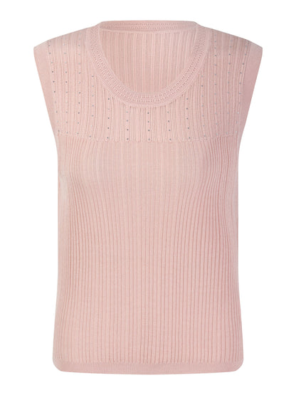 Lyocell Blend Rhinestone Women Knit Tank Top