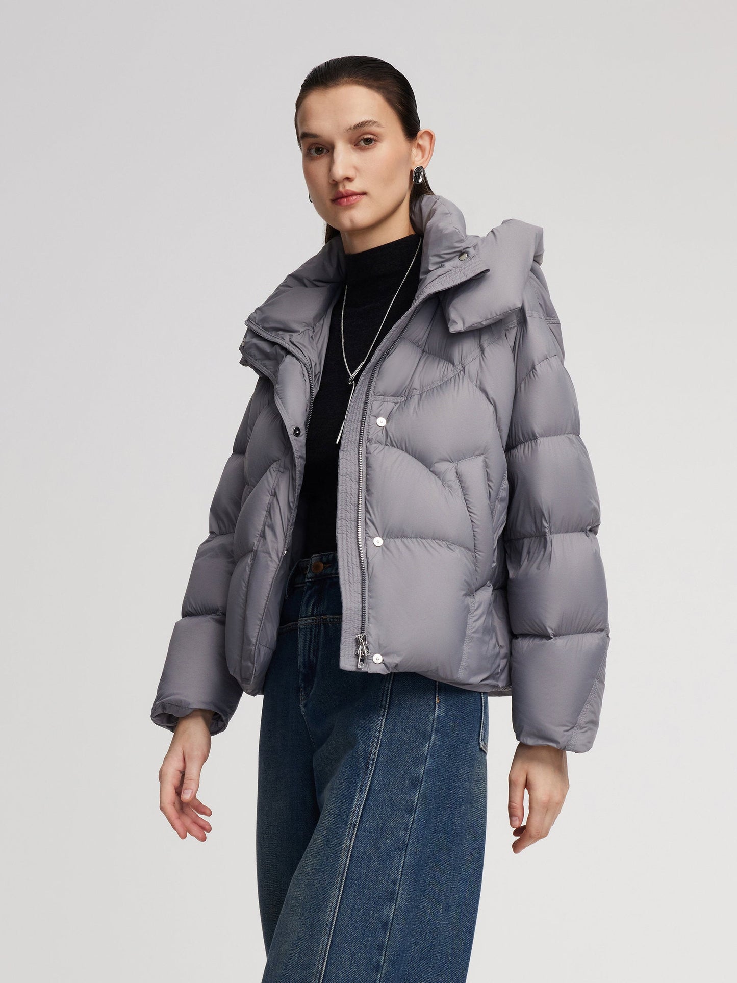 Lightweight Windproof Hooded Goose Down Jacket