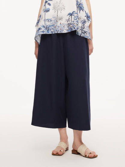 Linen Blend A-Line Women Culottes