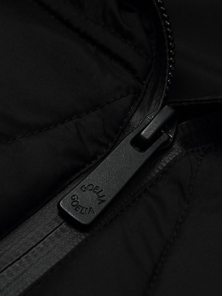 Hooded Long Goose Down Garment With Belt