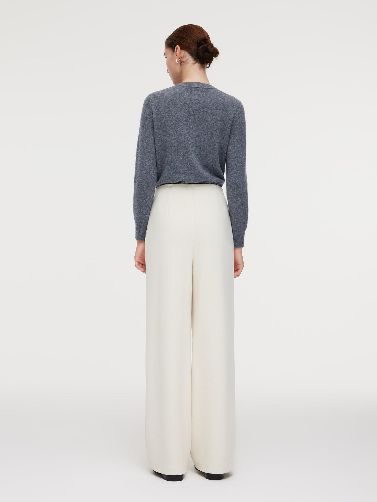 High-Waisted Stretch Wide Leg Women Knit Pants