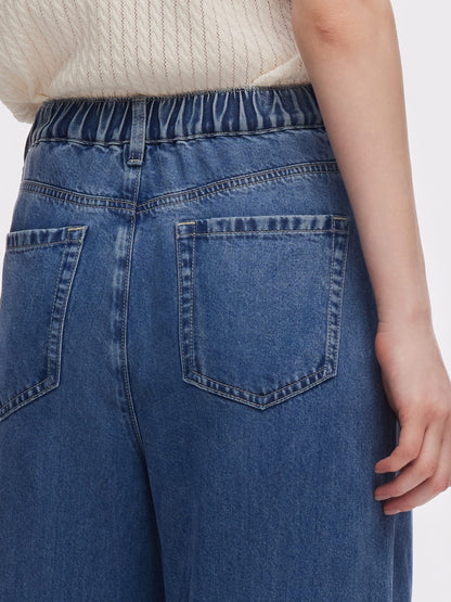 100% Tencel Denim Women Adjustable Waist Jeans