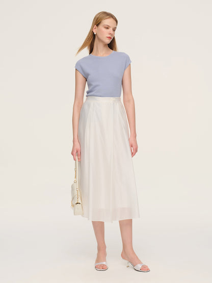 Tencel Blend Adjustable Waist Women A-Line Culottes