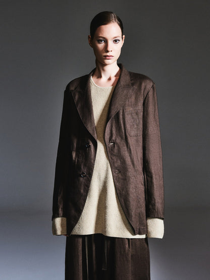 100% Linen Loose Fit X-Line Unisex Blazer