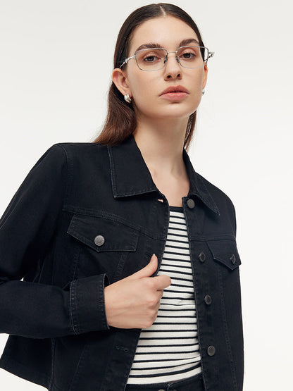 Denim Jacket And Camisole And Adjustable Waist Skirt Three-Piece Set