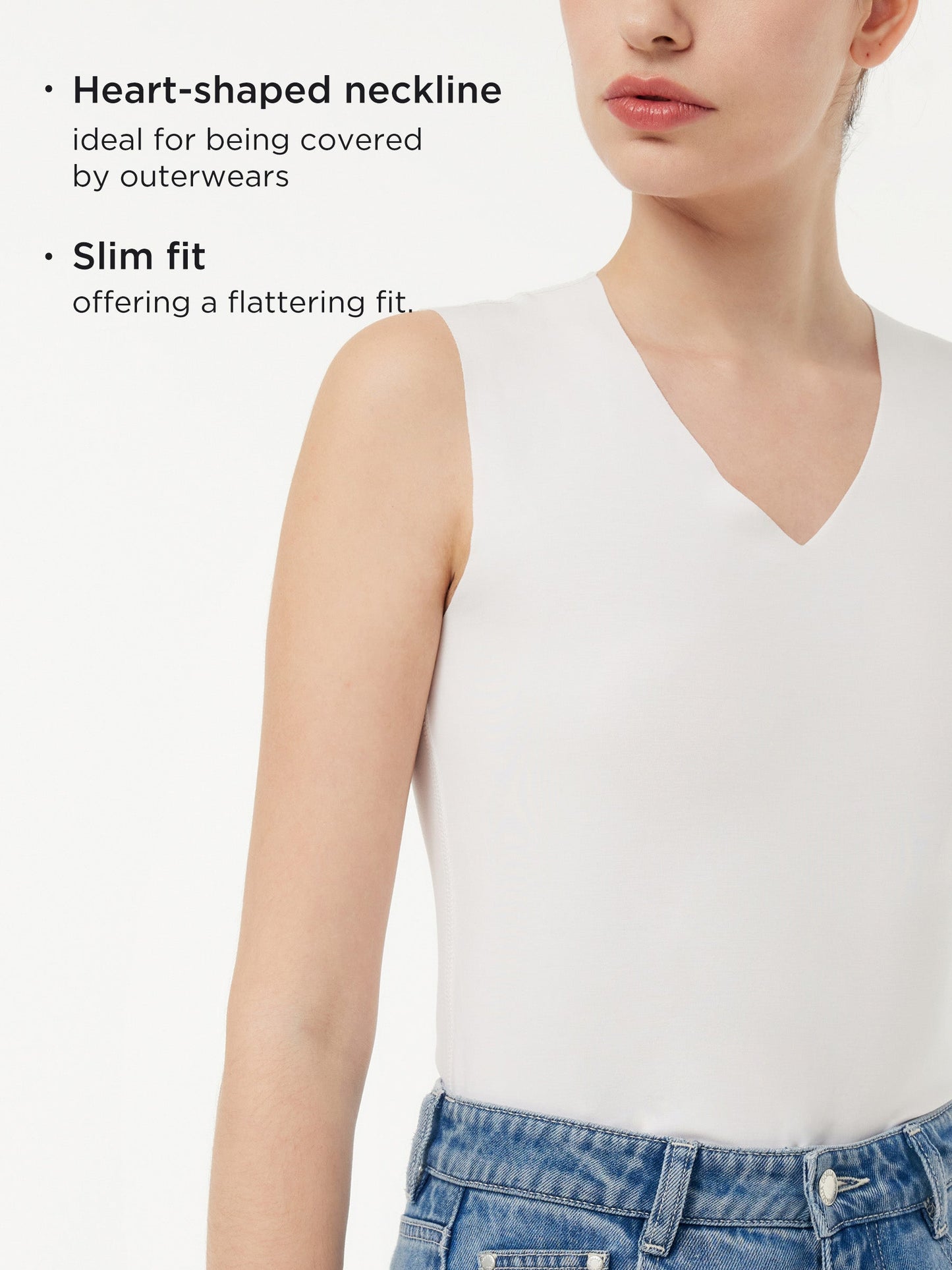 Two-pack (Black & White) Modal V-Neck Women Tank Top