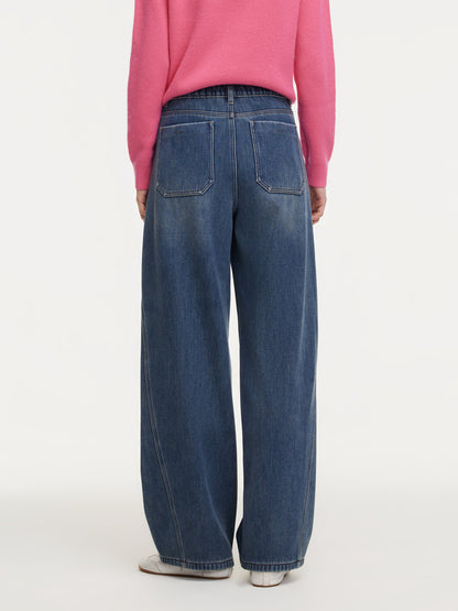 Denim Fleece Lined Women Tapered Jeans