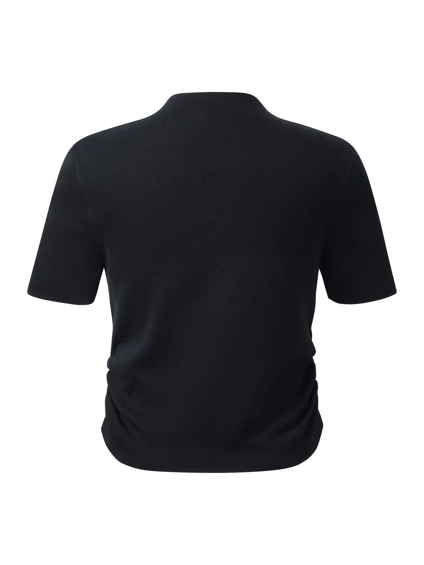 Tencel Acetate Blend Women Side Pleat Knit Top