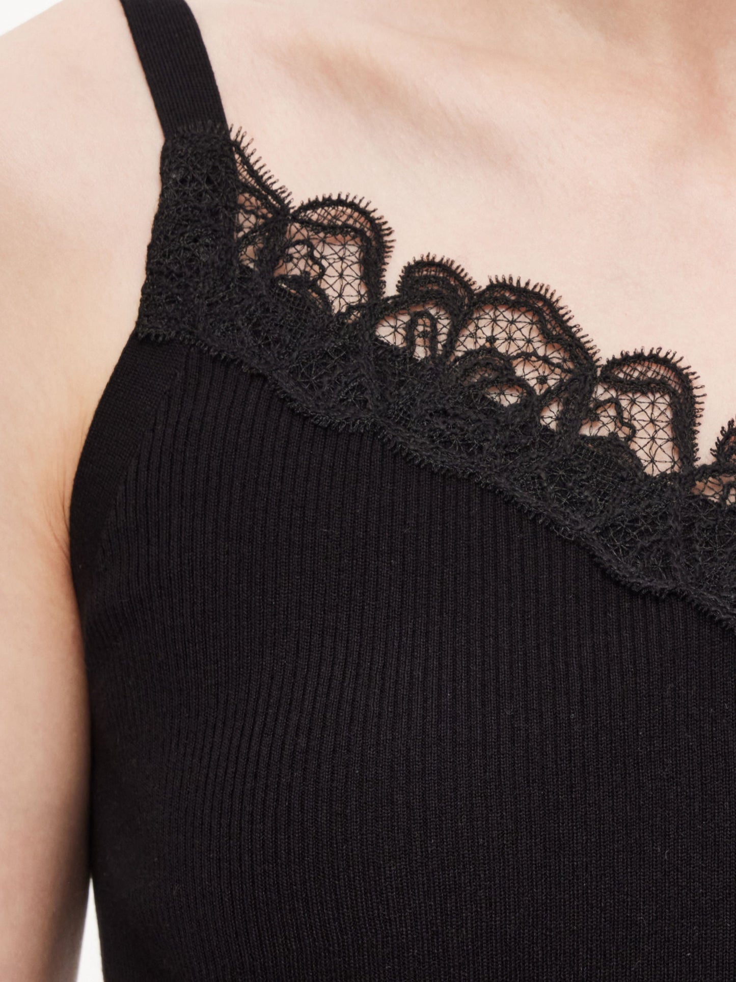 Triacetate Lyocell Blend Lace Trim Women Camisole