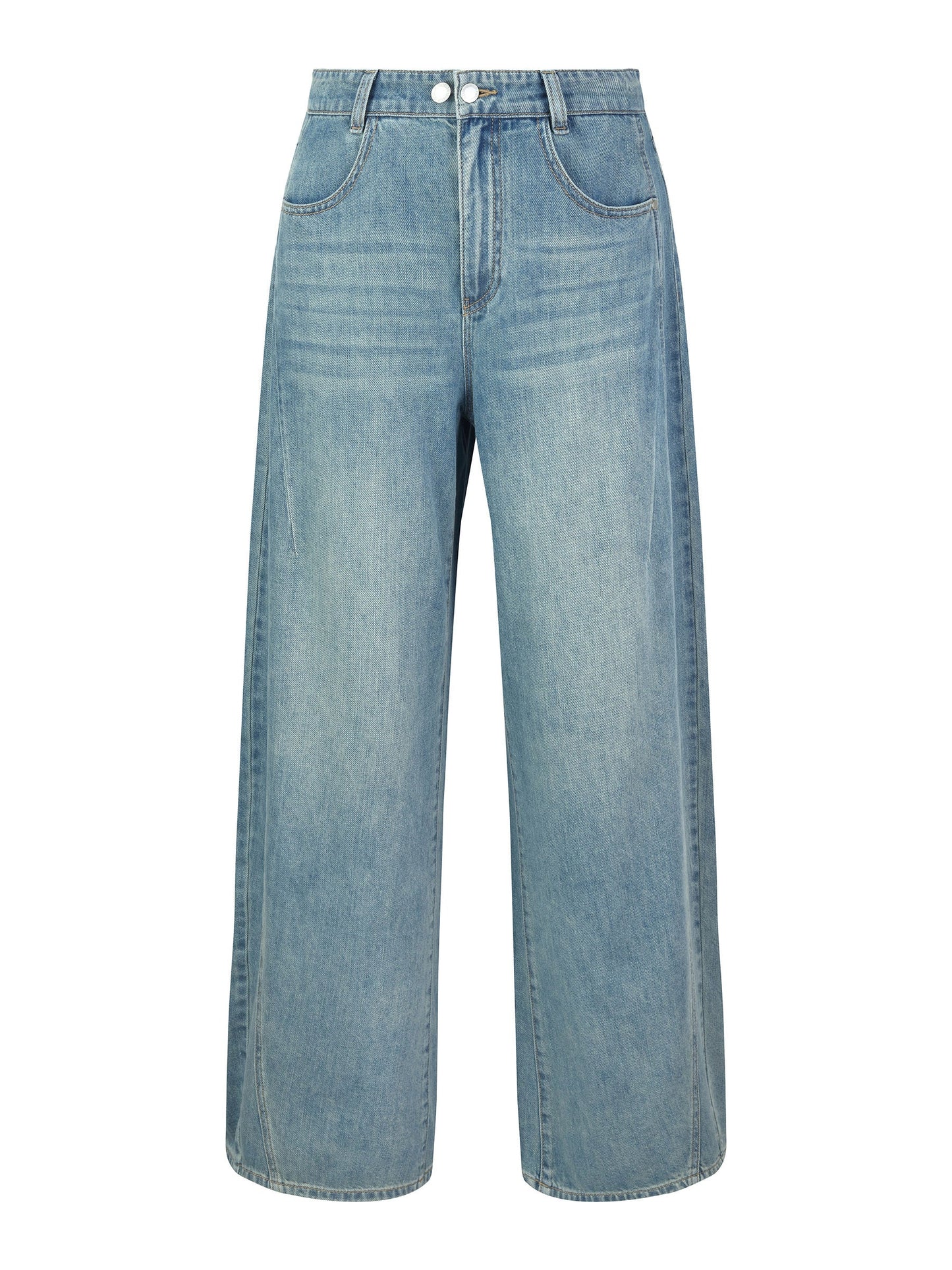100% Cotton Denim Women Curved Leg Jeans