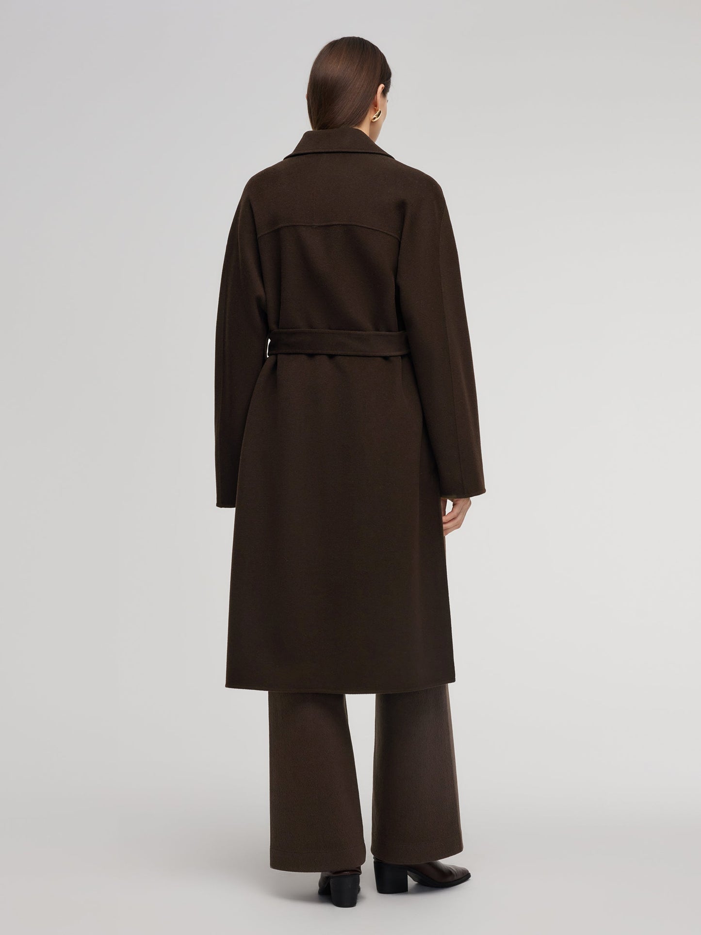 100% Wool Double-Faced Women Wrap Overcoat
