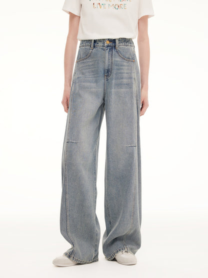 100% Cotton Denim Women Curved-Leg Jeans