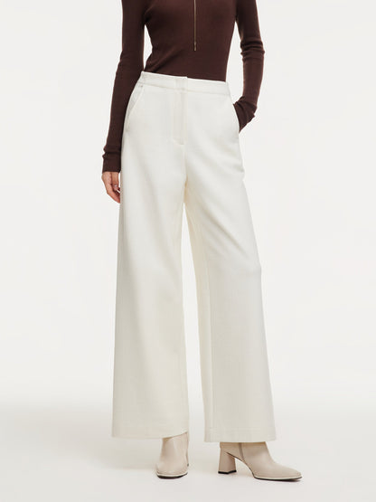 Adjustable Waist Straight Wide Leg Women Pants