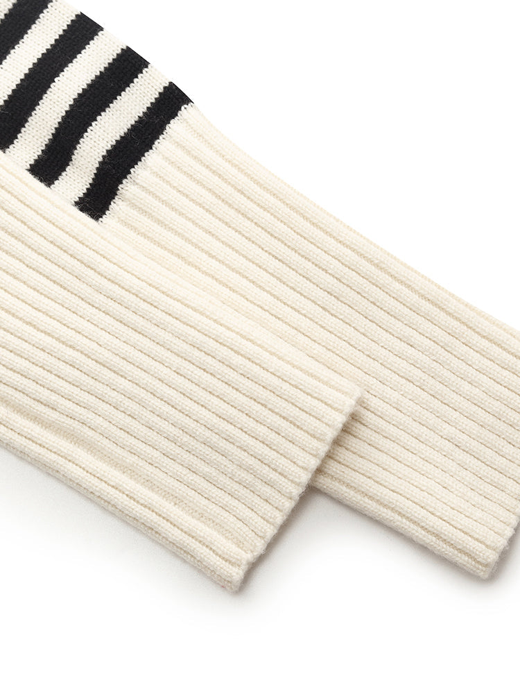 Oversized Collar Half-Zip Women Knit Top