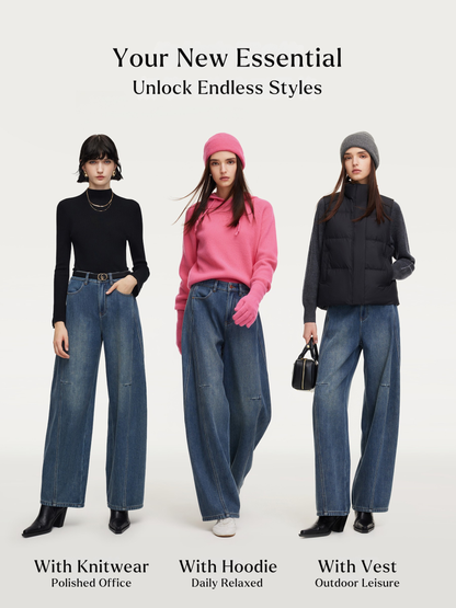 Denim Fleece Lined Women Tapered Jeans