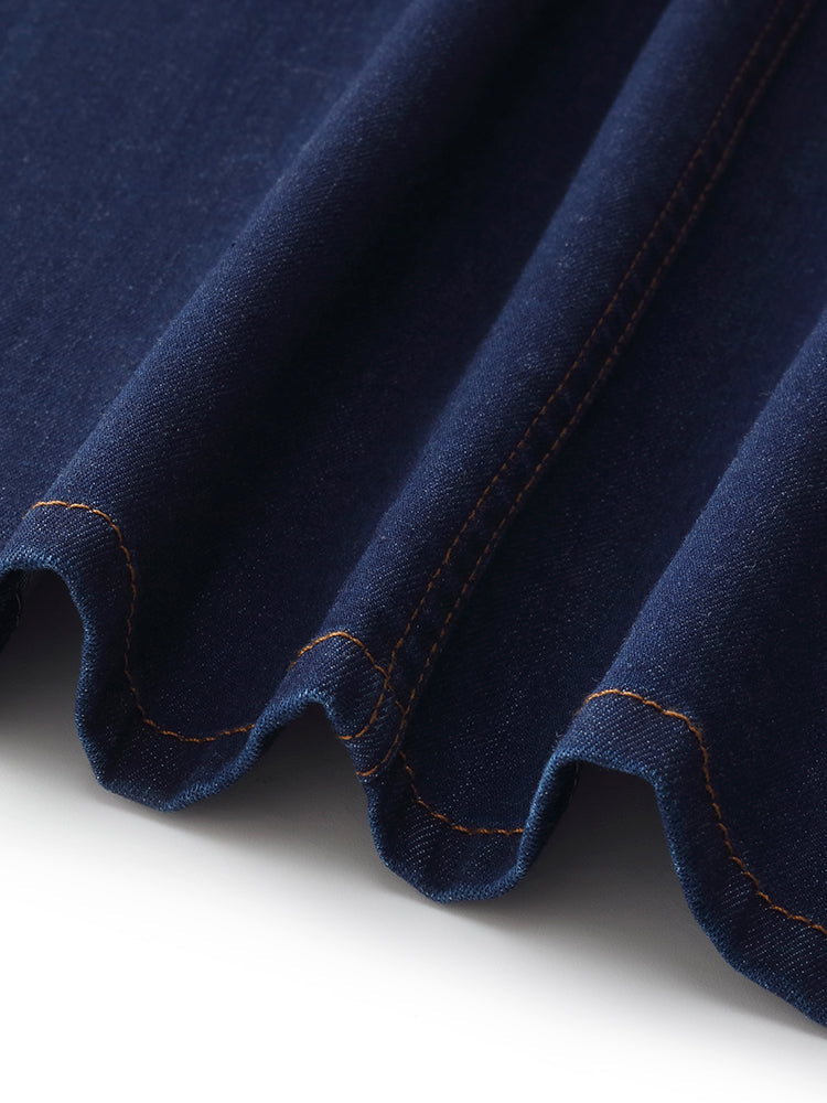 Denim A-Line Adjustable Waist Women Skirt