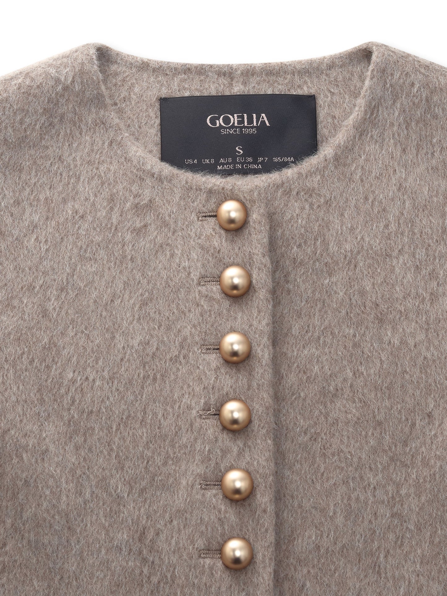 Alpaca Wool Blend Round Neck Women Jacket