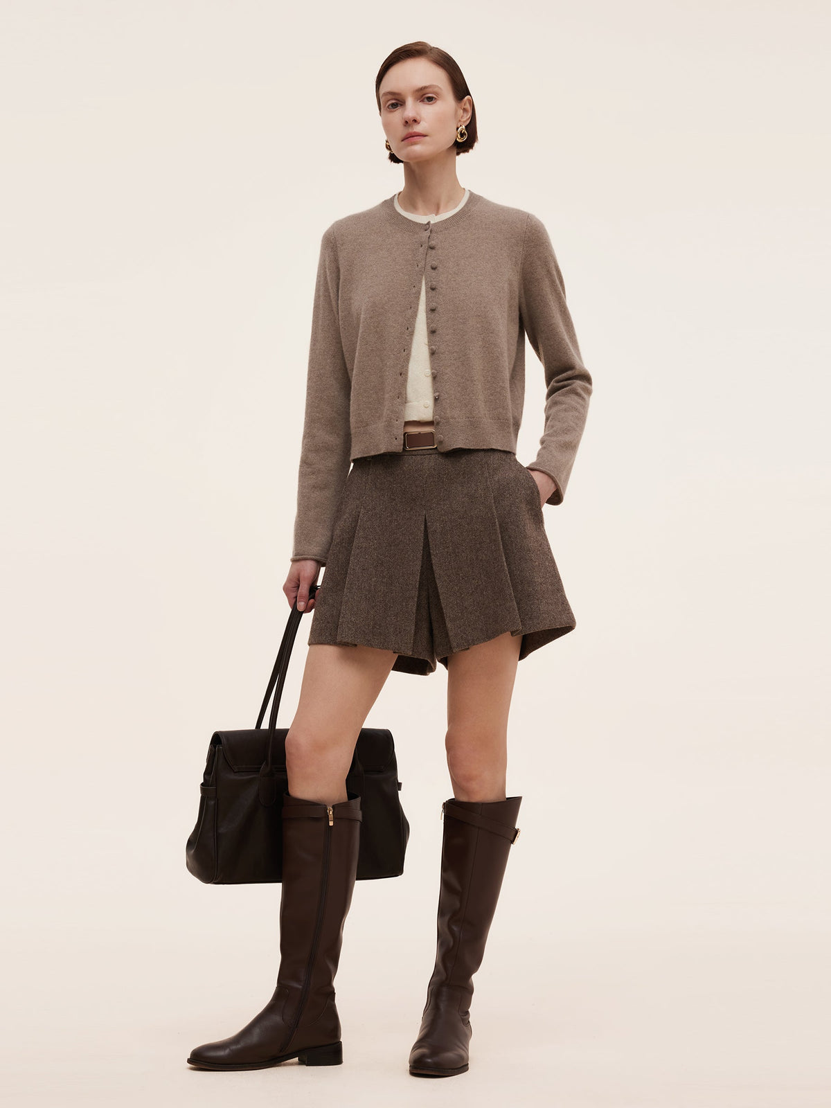 100% Washable Wool Women Culotte Skirt
