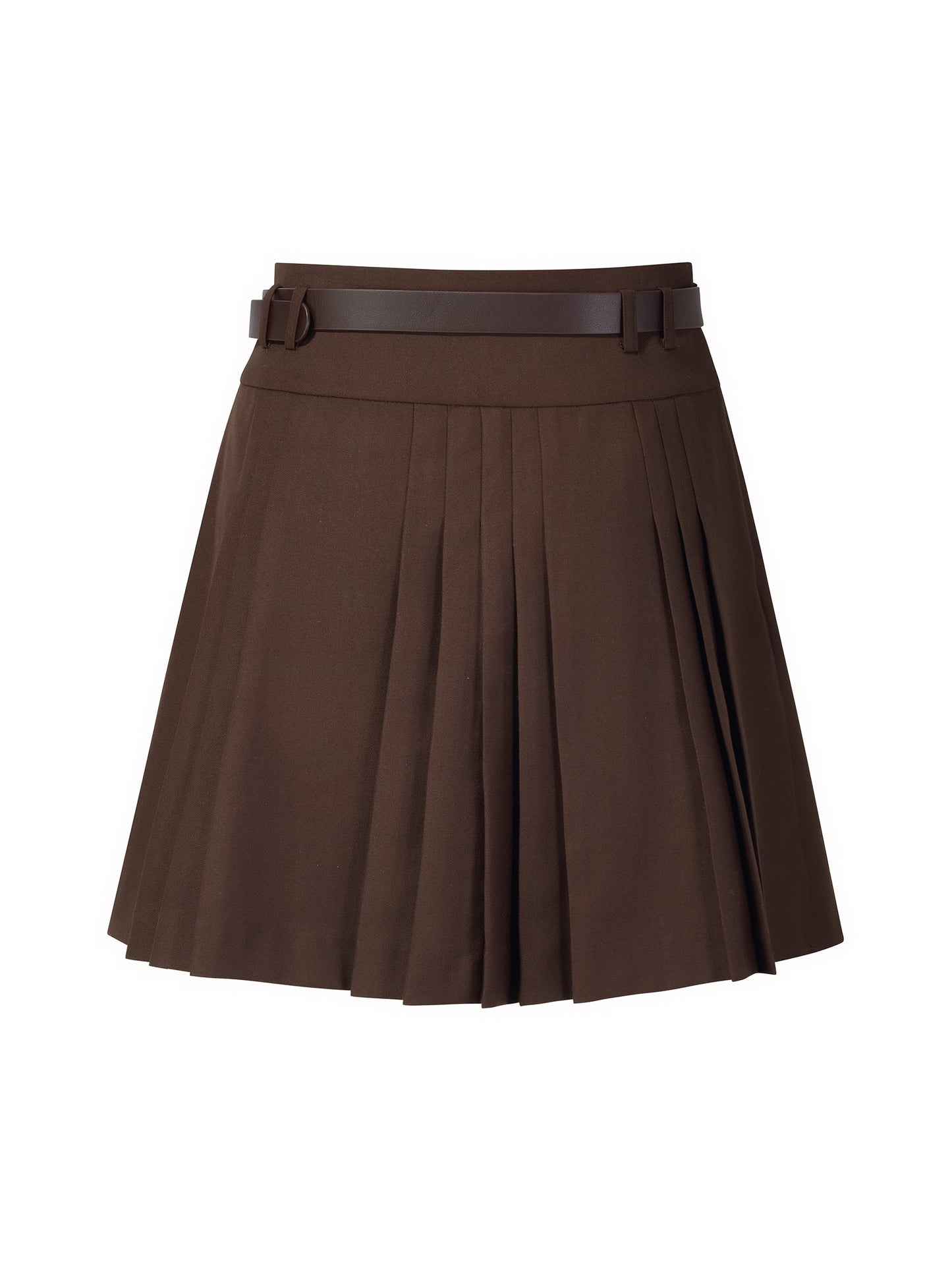 A-Line Pleated Women Skirt With Belt