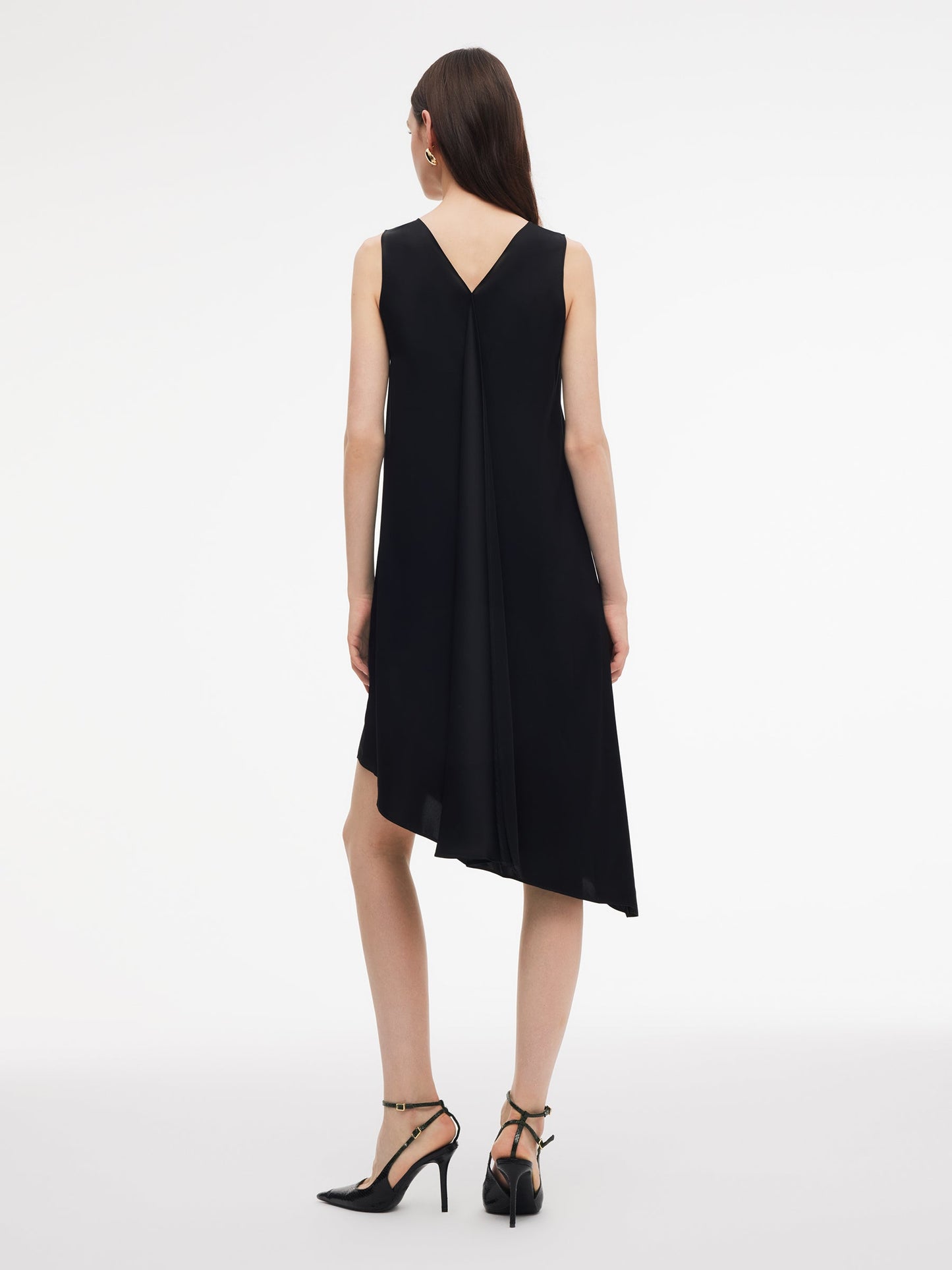 Triacetate Blend Women Sleeveless Reversible Midi Dress