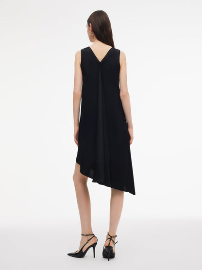 Triacetate Blend Women Sleeveless Reversible Midi Dress