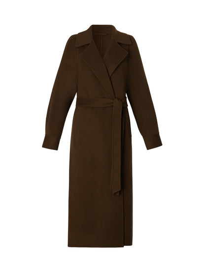Cashmere Wool Double-Faced Women Wrap Overcoat