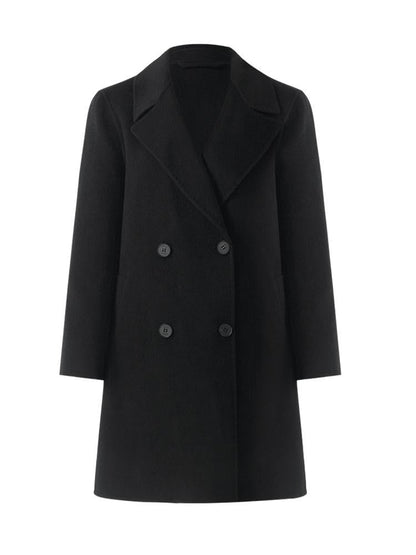 Wool And Cashmere Double-Faced Notched Lapel Women Coat
