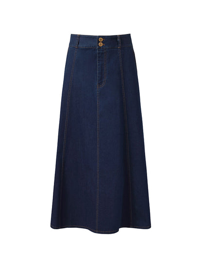 Denim A-Line Adjustable Waist Women Skirt